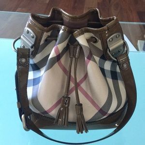 Authentic Burberry small pursestring hobo.